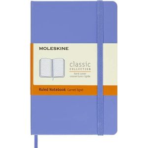Moleskine - Classic Notebook, Ruled Notebook, Hard Cover and Elastic Closure, Size Pocket 9 x 14 cm, Colour Hydrangea Blue, 192 Pages