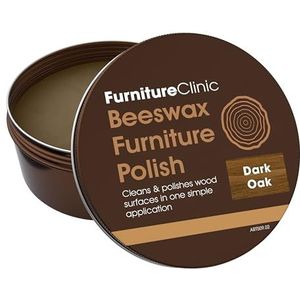 Furniture Clinic Donker eiken gekleurde bijenwas polish voor hout en meubels - 200ml - natuurlijke afwerking houtwas voor alle soorten meubels en houten oppervlakken - Kleur, beschermen en verbeteren