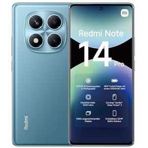 Xiaomi Redmi Note 14 Pro smartphone, 8+256GB, blue, 200MP pro-grade AI camera, 5500mAh batterij, 32MP selfie camera, AI features (oplader niet inclusief)
