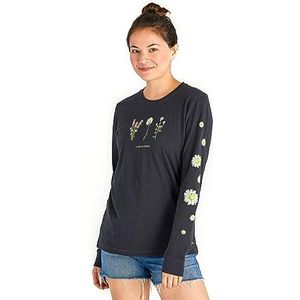 Life Is Good Dames Crusher Graphic T-shirt met lange mouwen Wildflower T-shirt