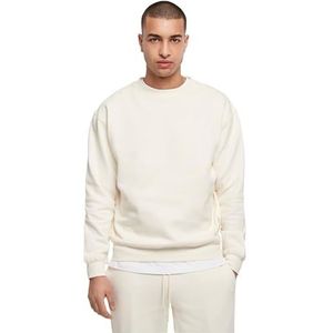 Urban Classics Herensweatshirt met ronde hals, casual sweatshirt voor mannen, losse pasvorm, verkrijgbaar in vele kleurvarianten, maten S-5XL, witzand., XXL