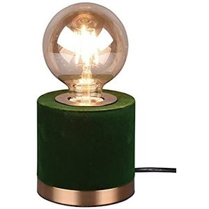 Reality Leuchten tafellamp Judy R50691015, metaal messing mat, fluweel groen, excl. 1x E27