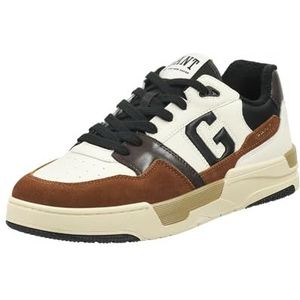 GANT FOOTWEAR Heren BROOKPAL sneakers, wit/zwart/walnoot, 44 EU, Wit Zwart Walnoot, 44 EU