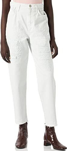 Pinko - Jeans - Wit - Katoen - Straight Fit - Distressed Details