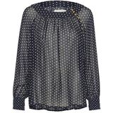 Part Two - Lajapw - Shirt - Dark Navy Dot - Relaxed Fit - Lange Mouwen