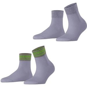 Esprit - Retro Glitter - Huissokken - Blauw - 2-Pack - Gedessineerd Katoen