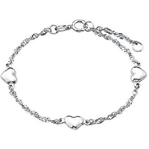 Amor Armband 925 Sterling Zilveren Damesarmsieraad, 17+2 cm, Zilver, Hart, Wordt Geleverd In Geschenkverpakking, 9745012