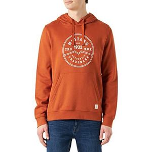 MUSTANG Heren Bennet Hood Logo capuchontrui, Bombay Brown 7102, 3XL