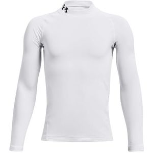 Under Armour UA CG Armour Mock LS Thermoshirt voor kinderen, wit (100/zwart), M