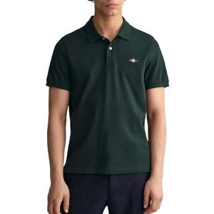 GANT Reg Shield Ss Pique poloshirt voor heren, Tartan Green, XL