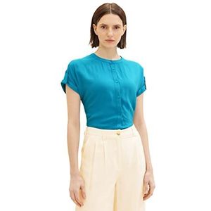 TOM TAILOR Damesblouse met losse pasvorm, 31668 - Petrol Green, 32