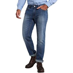 JP 1880 Herenkleding Grote & Tall Plus Size L-8XL Super Stretch Gebruikt Look 5 Pocket Straight Fit Denim Jeans 711564, Mat Blauw Denim, 47W