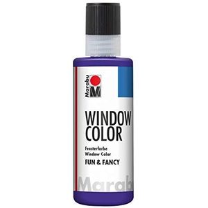 Marabu 04060004251 - Window Color fun & fancy, violet 80 ml, raamverf op waterbasis, verwijderbaar op gladde oppervlakken zoals glas, spiegels, tegels en folie