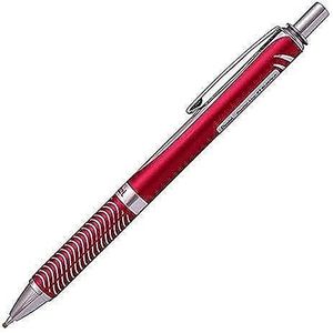 Pentel BL407B-A/EnerGel rollerbalpen, drukmechanisme, behuizing zilver/rood/zwarte inkt