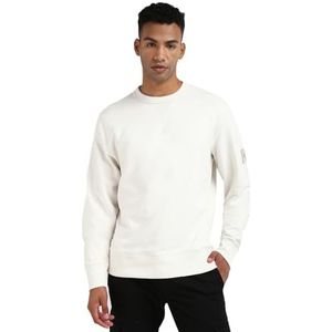 Calvin Klein Jeans heren Sweatshirts Badge Crew Neck J30j323426, Wit (Ivoor), XS