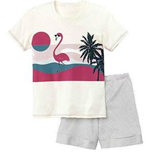 CALIDA Tweedelige pyjama voor meisjes, flamingo, flamingo, blauw (Peacoat Blue 488), 152 cm