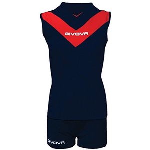 Givova KITV05 Voetbalshirt en shorts, uniseks, volwassenen, blauw/rood, XL