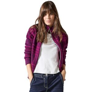 CECIL Geruit gebreid vest, Beloved Berry, XS