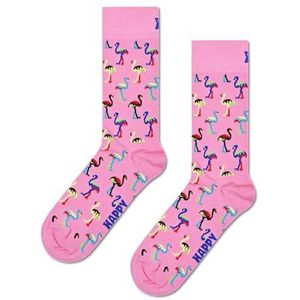 Happy Socks Flamingo, Kleurrijke en Leuke, Sokken voor Dames en Heren, Roze (36-40)