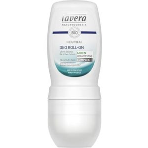 lavera Neutral Roll-on Deo-roller voor gevoelige huid met biologische nachtkaars en jojoba, betrouwbare 24 uur bescherming, zonder aluminiumzouten, biologische plantaardige ingrediënten, natuurlijke