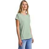 Street One - Dames Shirt - Groen - Katoen-Modalmix