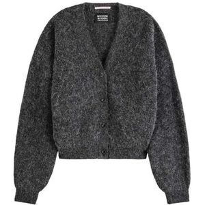 Scotch & Soda Core Fuzzy Relaxed Cardigan, Charcoal Melange 030, M