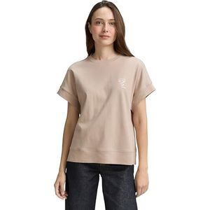 TOM TAILOR - Shirt - Taupe - Kwartmouw - Losse Pasvorm