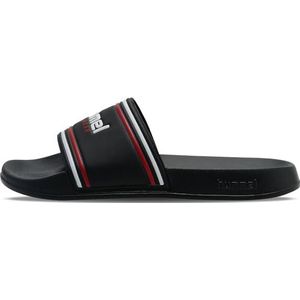 hummel Unisex Pool RT Slide sandalen, zwart/wit/rood, 36 EU, zwart-wit-rood., 36 EU