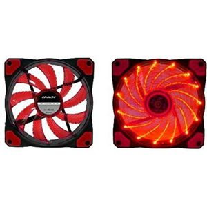 Gammec FG15RE Behuizingsventilator, 15 LED, rood licht, 12 cm