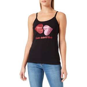 Love Moschino Mouwloze tanktop voor dames, zwart, 40