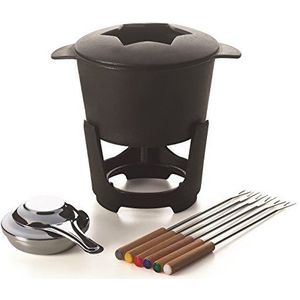 Excelsa La Thuile Fondue-service, 10-delig, keramiek, zwart