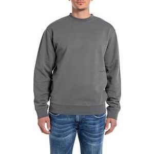 Replay Heren sweatshirt regular fit met ronde hals, 493 Iron Grey, S