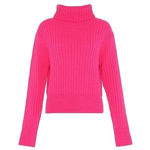 Libbi Blonda dames coltrui in lazy stijl, smalle pullover acryl roze maat XL/XXL, roze, XL