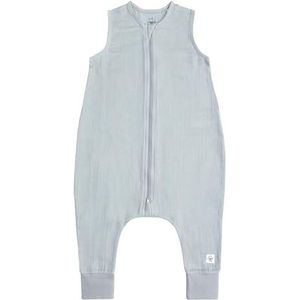 LÄSSIG Kinderslaapoverall mouwloos 1,0 TOG ademend van mousseline GOTS-gecertificeerd/Sleeping Jumper powder blauw, maat 86/92