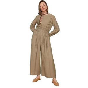 Trendyol Vrouwen taille elastische casual cut Cutual jumpsuit, Nerts, 60