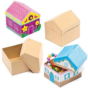 Baker Ross Kartonnen dozen voor kinderen om te beschilderen en te versieren (4 stuks)