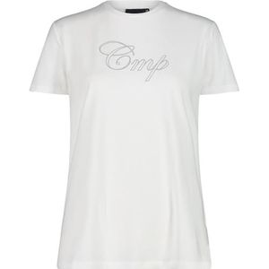 CMP Stretch T-shirt van jersey voor dames, wit-grijs, 38 NL