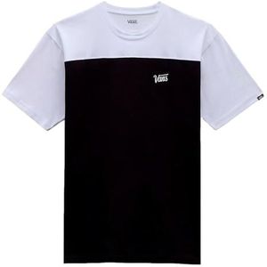 Vans Script Crew Block Ss T-shirt voor heren, Zwart-wit, XS