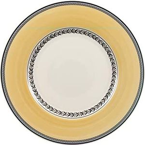 Villeroy & Boch Audun Fleur platte borden, 27 cm, premium porselein, wit/grijs/geel