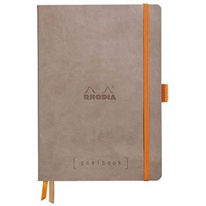 Rhodia 117701C Rhodiama notitieboek (met zacht deksel in formaat DIN A4+, 220 x 297 mm, 80 vellen, microgeperforeerd, gelinieerd, met elastiek, bladwijzer, elastische binnenvak) geruit maulworpgrijs
