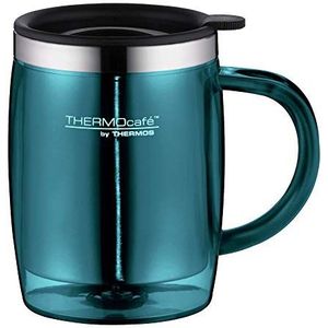 TC DESKTOP CUP 0,35 l, thermosbeker van roestvrij staal en kunststof, houdt langer warm of koud met deken, bestand tegen vallen, voor kantoor, camping, byTHERMOS, kantoorbeker, past onder