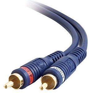 C2G 3M Velocity RCA manspersoon Stereo Audio Lead 24K Gold-Plated Geschikt voor Surround Sound System, Home Theater, HDTV, Gaming Consoles, Hi-Fi Systems, Soundbar, DJ-apparatuur