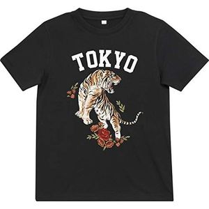 Mister Tee Uniseks Tokyo T-shirt voor kinderen, zwart, 110/116 cm