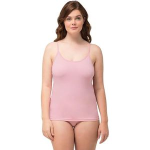 Ulla Popken Dameshemd, spaghettibandjes, slank, biologisch katoen, mouwloos onderhemd, rood, 50/52 NL