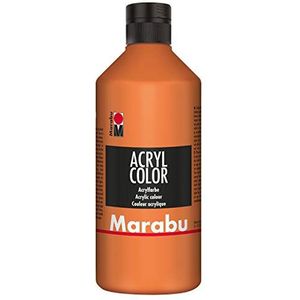 Marabu 12010075013 - Acryl Color Orange 500 ml, romige acrylverf op waterbasis, sneldrogend, lichtecht, waterbestendig, voor het aanbrengen met kwast en spons op canvas, papier en hout