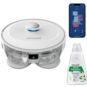 Bissell SpinWave R5 | Robot stofzuiger met Dweil | Slimme Navigatie met LIDAR-Technologie | Tapijt- en Vloerkleeddetectie | Krachtig Stofzuiger tot 2000 Pa | Draadloze Stofzuiger | 61 dB | Wit | 3475N