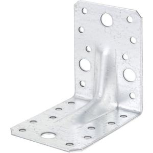 Alberts 846657 Hoekanker extra sterk met rib | sendzimir verzinkt | 90 x 90 x 65 mm | set van 25