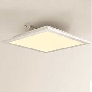 LED paneel, LIGHTNUM 18W 1440lm LED plafondlamp plat, 3000K warm wit plafondpaneel, rechthoekige plafondlamp voor kantoor, woonkamer, badkamer, keuken, balkon, badkamer, hal, kelder, 30X30cm