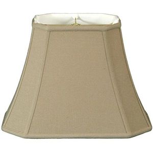 Royal Designs rechthoek gesneden hoeklamp schaduw, linnen beige, (5 x 6,5) x (8 x 12) x 10