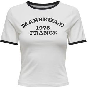 ONLY Onlnina Life S/S Contrast Top Box JRS, cloud dancer, XS